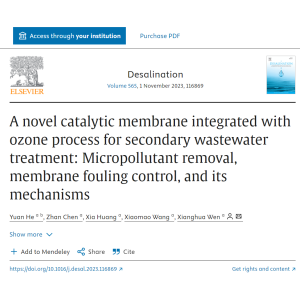 A novel catalytic membrane integrated with ozone process for secondary wastewater treatment: Micropo