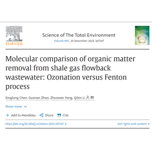 Molecular comparison of organic matter Removal in shale gas reflux Wastewater: Ozone and Fenton Meth